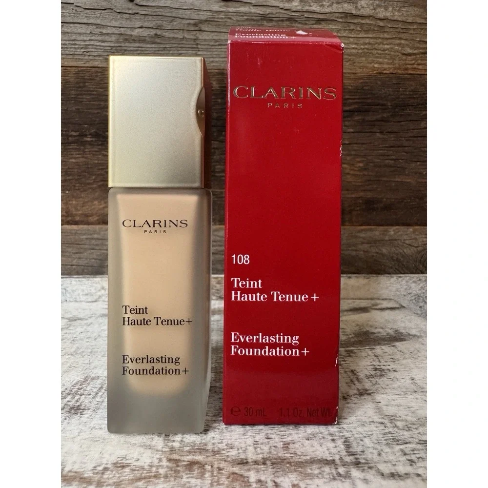 Clarins Everlasting Foundation +‎ SPF 15 #108 Sand NIB 1.1oz | MSRP = $49